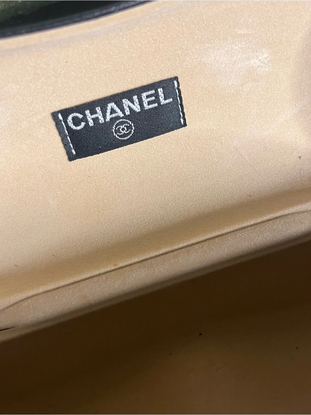 CHANEL Black Textured Hard Sunglasses Case Clamshell Made in Italy